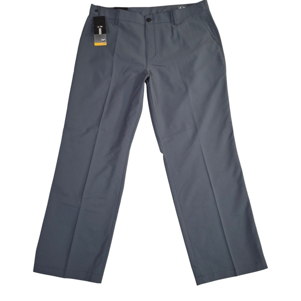 Adidas Climalite Mens Golf Pants Gray Flat Front Straight Leg 38x30 NEW